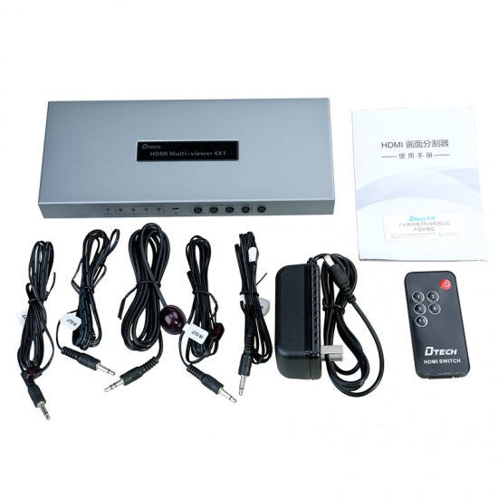DTECH DT-7056 HDMI 4X1 Quad multi-viewer with IR DTECH DT-7056 HDMI 4X1 Quad multi-viewer with IR